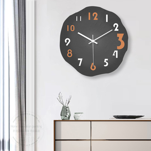 2023新款钟表挂钟客厅现代简约创意网红时尚家用时钟挂墙抽象静音