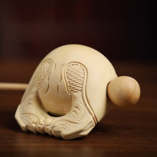 黄杨木解压实木小法器随身静心敲打击乐器迷你木鱼办公室木雕摆件