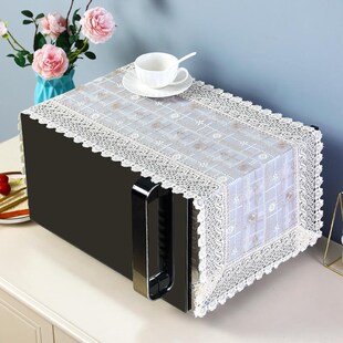 微波炉盖罩布蕾丝纱绣盖罩盖布防尘布通用烤箱防尘罩巾