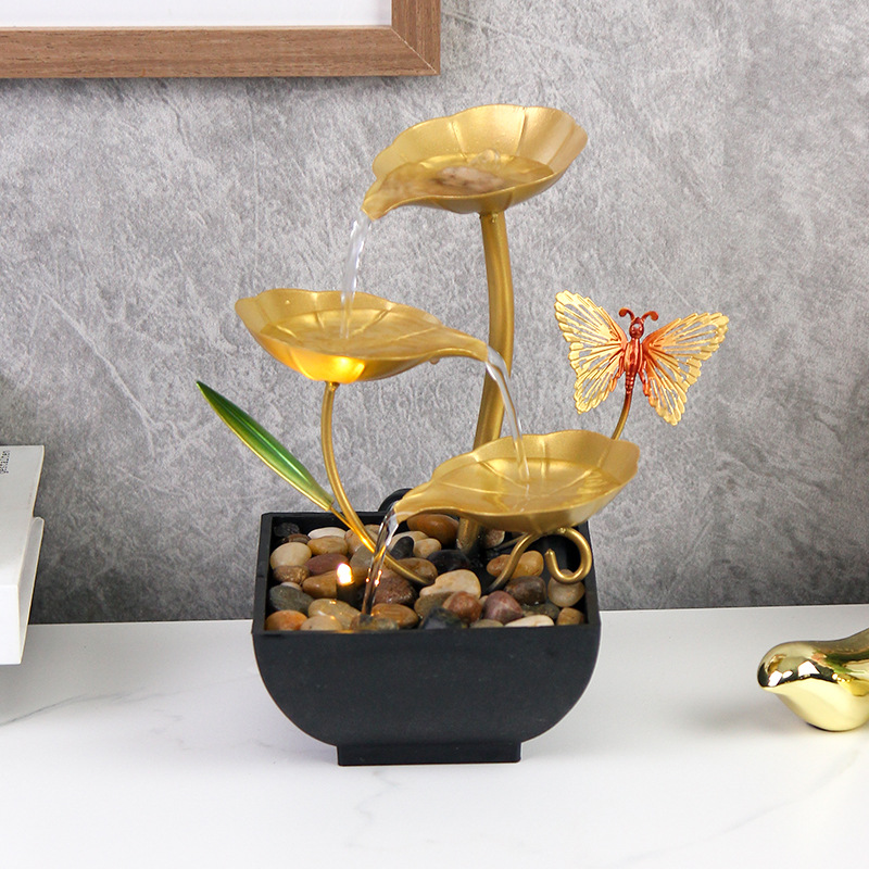 home decor招财流水摆件桌面喷泉工艺品办公室前台客厅风水摆件