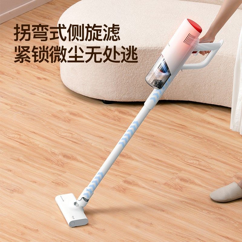 德尔玛吸尘器家用小型大吸力手持猫毛地毯除尘大功率轻量型随手吸