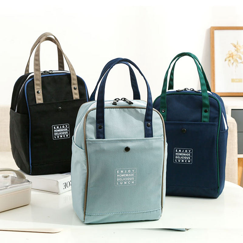 圆形饭盒袋学生上班族手提便当包防水铝箔加厚手拎袋圆桶保温袋子