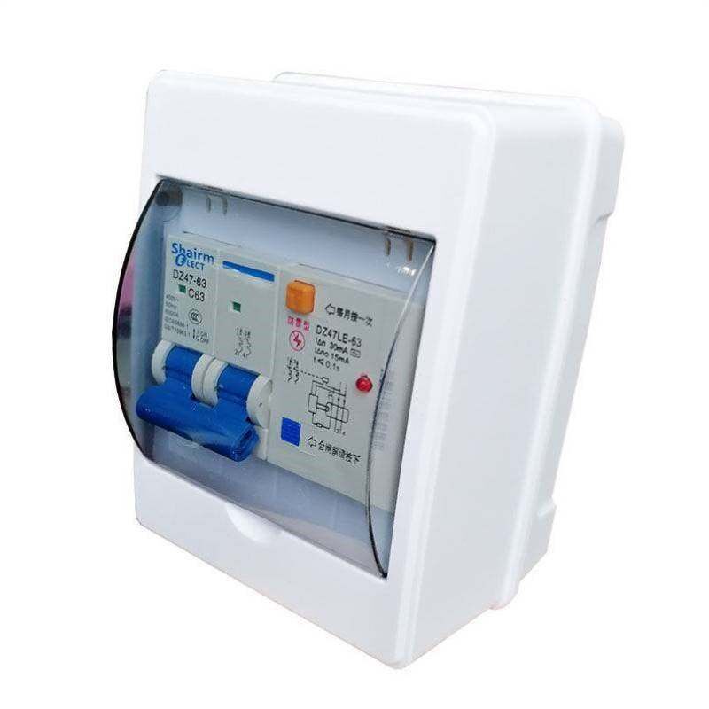 漏掉保护器上海人民防雷漏电带防水盒2P32A63A漏保空气开关家用断