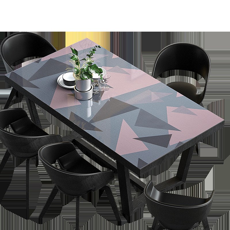 桌面软玻璃PVC桌布防水防烫防油免洗塑料花型餐桌垫茶几厚水晶板