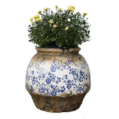青花瓷花盆园艺特大号清仓u室外中式陶瓷紫砂口径庭院多肉粗陶创