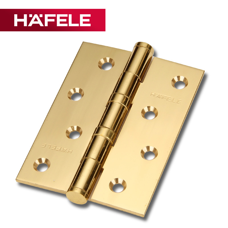 德国海福乐HAFELE房门铰链轴承4寸折页不锈钢木门PVD金色加厚合页