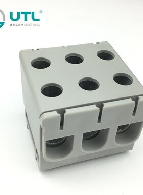 JUT10-50/3铝块接线端子50平方三线进三线出金属件独立三极