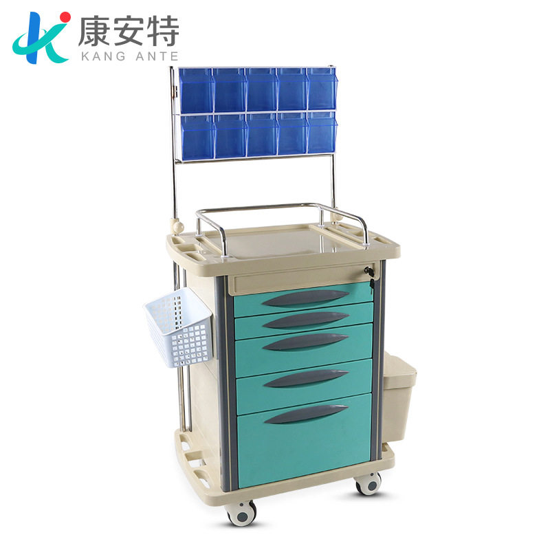 abs推车推车多功能急救车塑料小推车仪器静音一体换药车