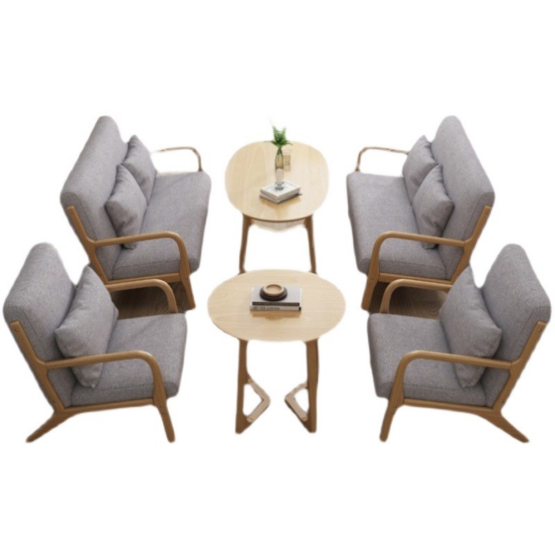 卧室懒人沙发椅实木酒店阳台休闲椅小户型软包实木扶手休闲洽谈椅