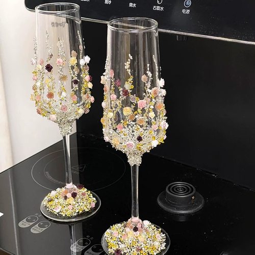 结婚金色碎钻敬酒杯DIY材料包