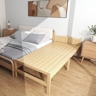 行智轩品折叠床实木床体单人床硬板家用椰棕床垫简易床拼接床成人