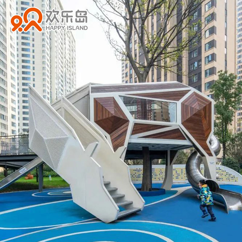 马滑梯儿童大型无动力游乐设备千里马不锈钢滑梯厂家规划设计定做