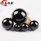 天然黑曜石球摆件乌金纯黑色原石打磨矿石客厅办公室桌面家居装 饰