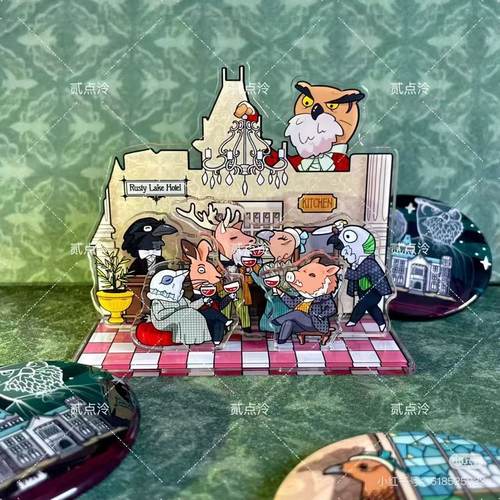 绣湖周边同人秋千立牌亚克力打工人上班学生开学状态桌面摆件