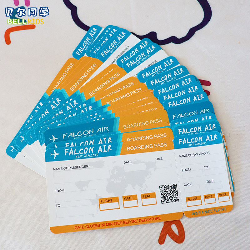 儿童仿真机票课堂游戏教具