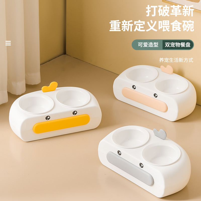 新款陶瓷双碗 宠物自动饮水器 狗狗猫咪水盆喂食碗宠物喂食器