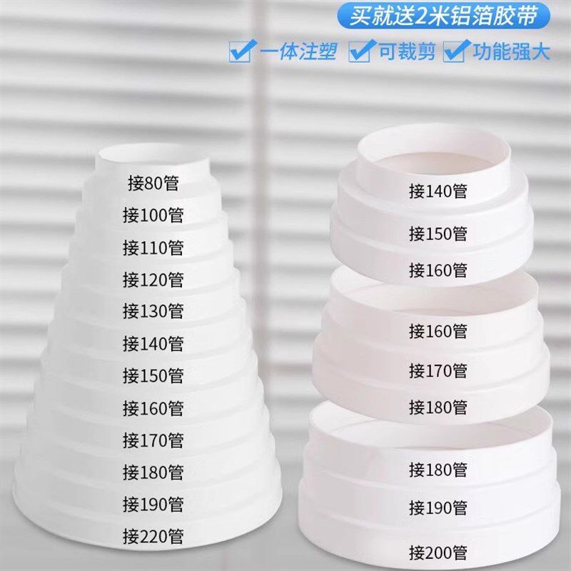 热销抽油烟机排烟管变径圈排风管转换接头K大小厨房烟道管变径器