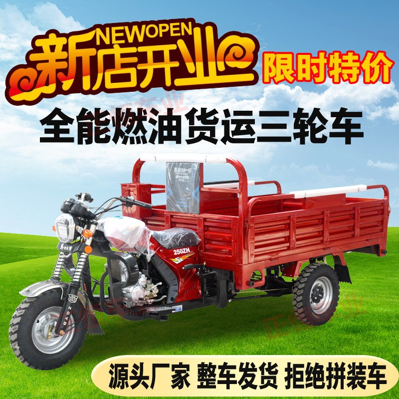 热销厂家生产 燃p油三轮摩托车农用车货运车载重王原厂动力