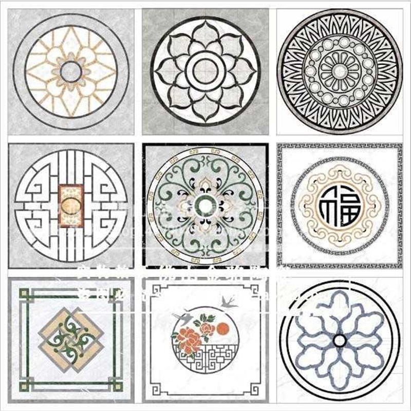 热销客厅b瓷砖水刀拼花图案地砖入户拼花瓷砖过道入户庭院电梯地