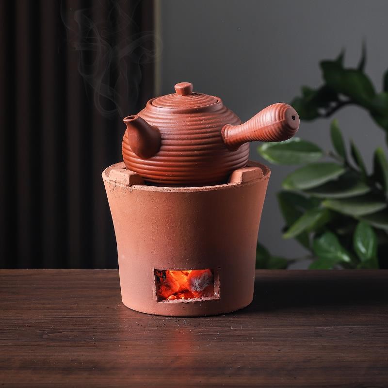 热销老式a炭炉红泥小火炉围炉碳炉烧炭煮茶炉柴火炉子烤茶家用室