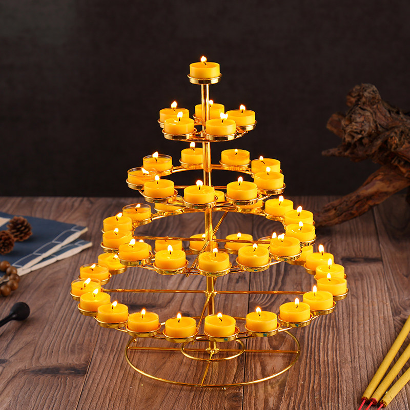 热销酥油灯座佛具佛具用品万字佛堂油灯49L盏莲花佛供灯灯架长明
