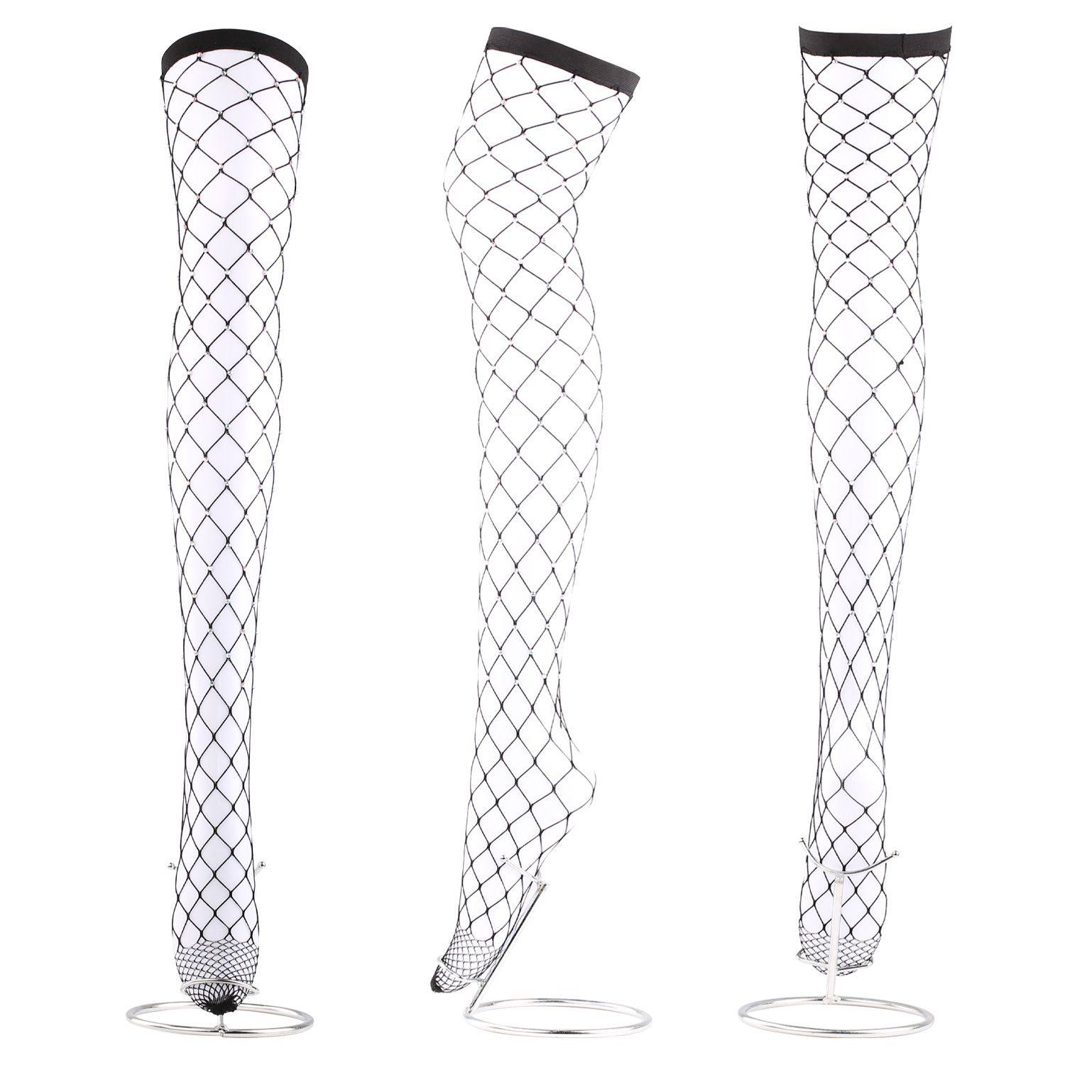 欧美烫钻镂空网眼过膝长筒袜女性感彩色渔网袜跨境专供荧光可外穿,女士内衣/男士内衣/家居服,连裤袜/打底袜,淘宝优惠券,粉丝福利购,淘宝优惠卷