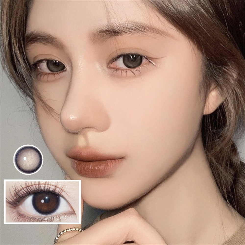 雾面冰薄墨鱼丸子美瞳年抛小直径近视正品