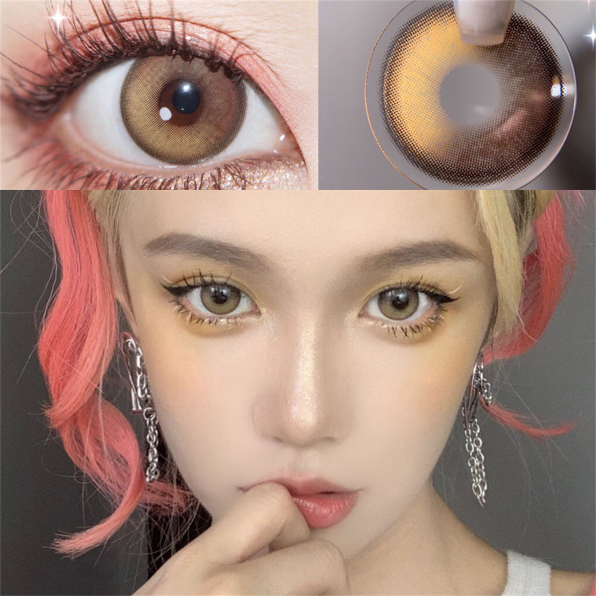 杜松紫色美瞳年抛大小直径近视正品混血自然