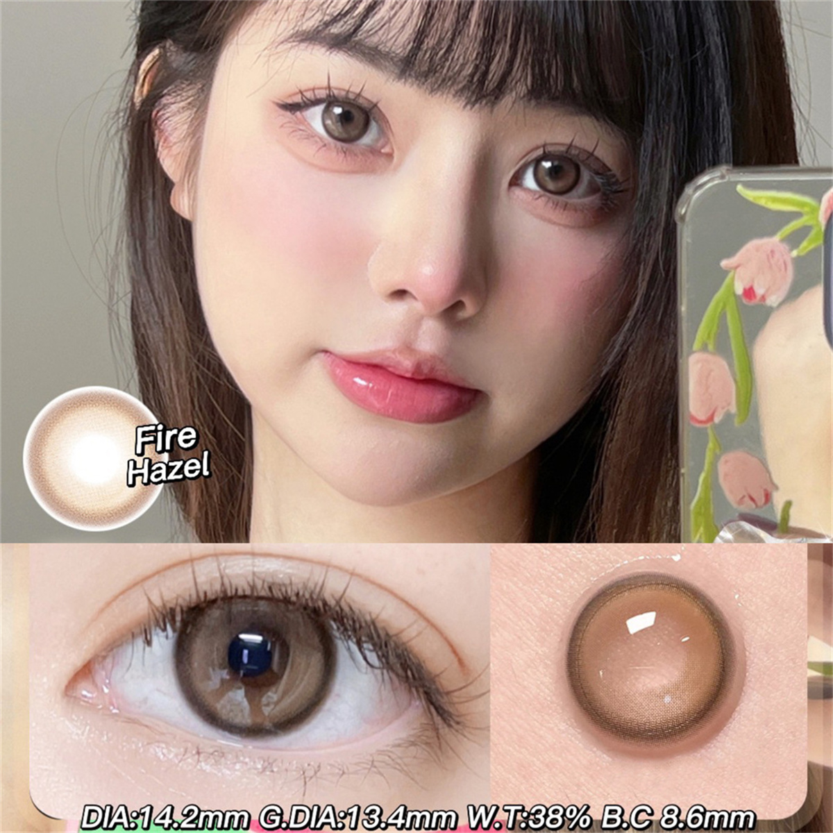 年抛大小直径近视正品混血自然隐形眼镜