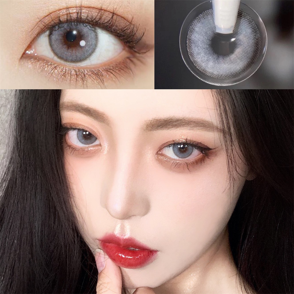 黎雾棕绿色美瞳年抛大小直径近视正品混血自