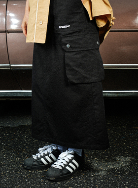 INSIDEDOT 品牌logo工装长裙女2026年新款纯棉半身裙潮牌迷彩裙子