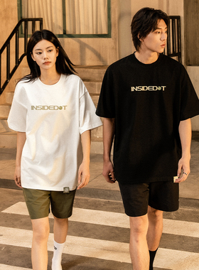 INSIDEDOT 基础系列LOGO印花短袖男女款夏季国潮宽松原创纯棉T恤