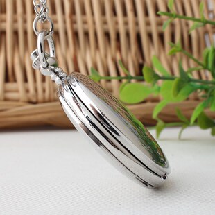 夜光时尚抛光韩国光面大号怀表复古翻盖学生男女考试用石英表创意