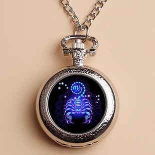 动漫時尚怀表男女星座12生肖学生礼物项链表翻盖手工定制照片贴放