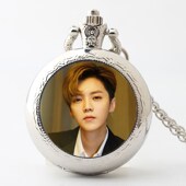 定制图案鹿晗怀表手表挂表项链吊坠学生男女款 青少年明星周边照片