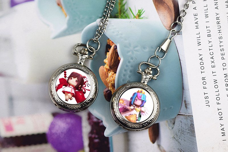 夜光迷你世界怀表手表学生儿童小孩项链吊坠翻盖创意二次元定制