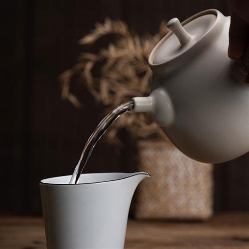0J0木鱼 苏打釉白泥粗陶侧把壶 小号陶瓷烧水壶电陶炉急须煮茶壶