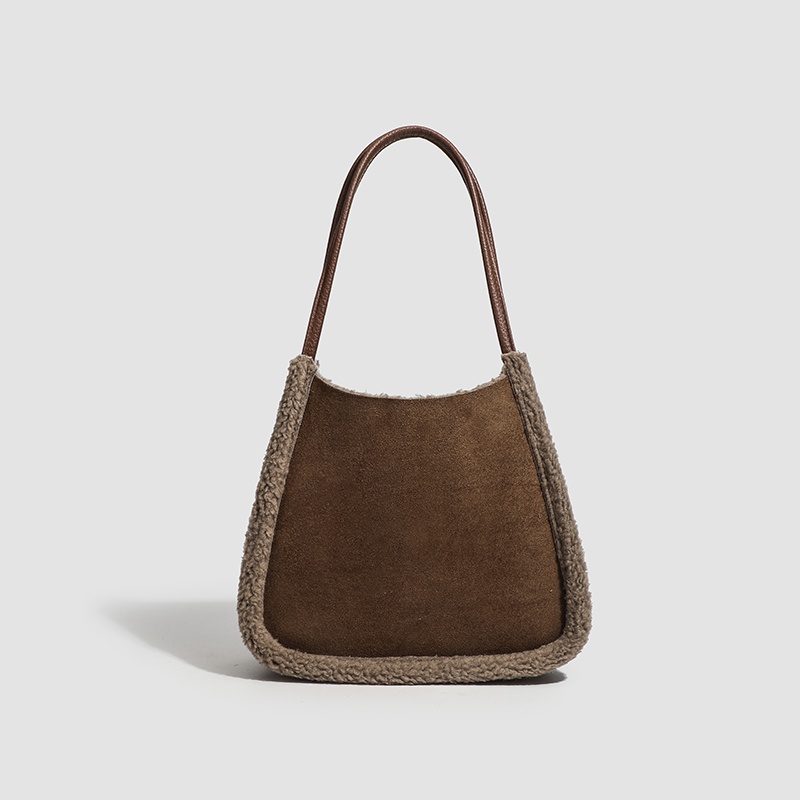 2025秋冬新款时尚拼接羊羔毛腋下