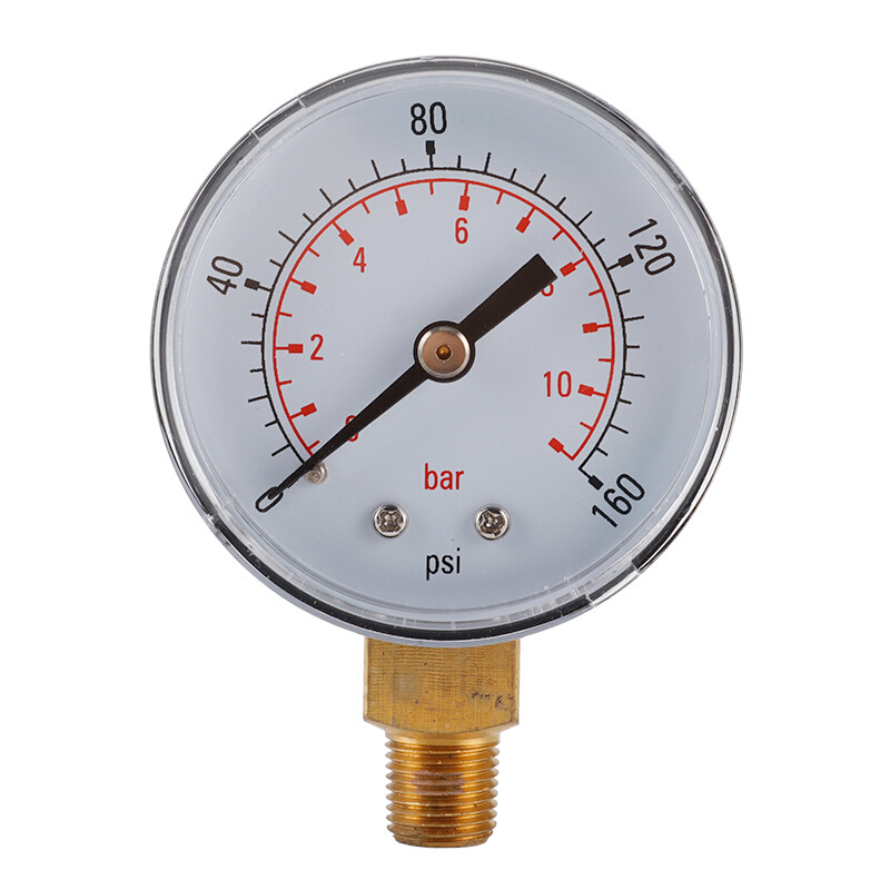 50mm直径压力表油压表气压表液压表1/8NPT0-11bar0-160psi径向