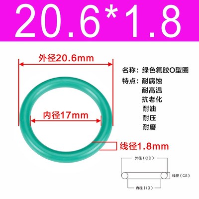 氟胶O型圈 内径16/17/18/19/20/20.6/21.2/22.4/23.6/24.3/25*1.8