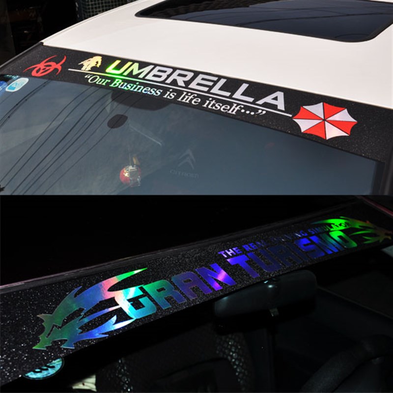 2023汽车前档贴纸后档反光车贴前挡贴前挡风玻璃遮阳贴纸装饰创意