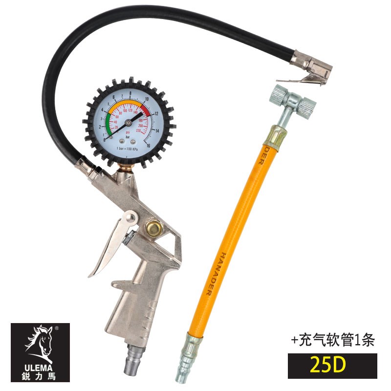 高精度摩托汽车胎压计车用胎压表轮胎气压表压力表胎压枪充气放气
