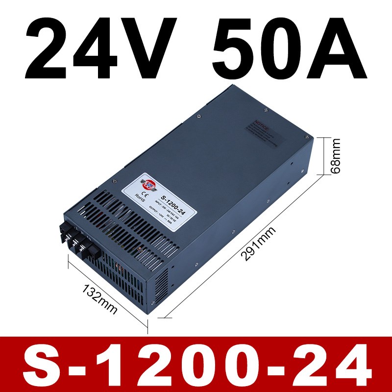 明纬大功率开关电源S-1200-12V100A直流DC24V50A工业48V25A变压器