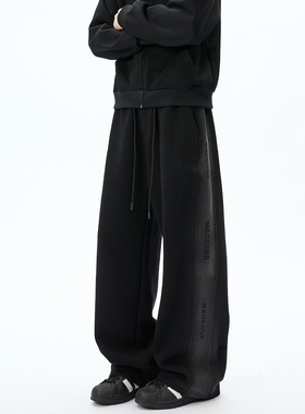 ZSEE美式复古卫裤男秋冬加绒潮牌宽松直筒水洗渐变运动休闲长裤子