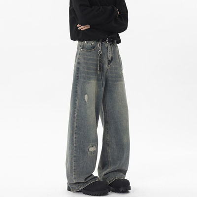 ZSEE美式复古水洗牛仔裤