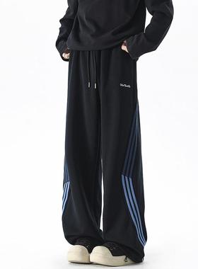 ZSEE 春秋季运动卫裤男美式潮牌三条杠条纹直筒宽松百搭休闲长裤