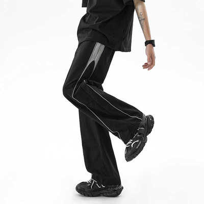 ZSEE夏季宽松条纹撞色速干冲锋裤