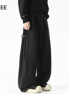 ZSEE 春秋季新款美式潮牌阔腿西装长裤男宽松垂感百搭直筒休闲裤