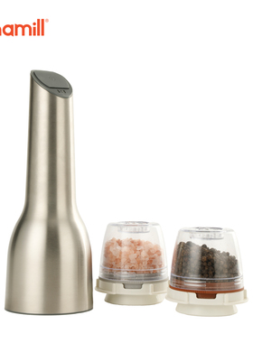 【充电款】finamill快卡式电动香料厨房研磨器 胡椒/海盐 金属银