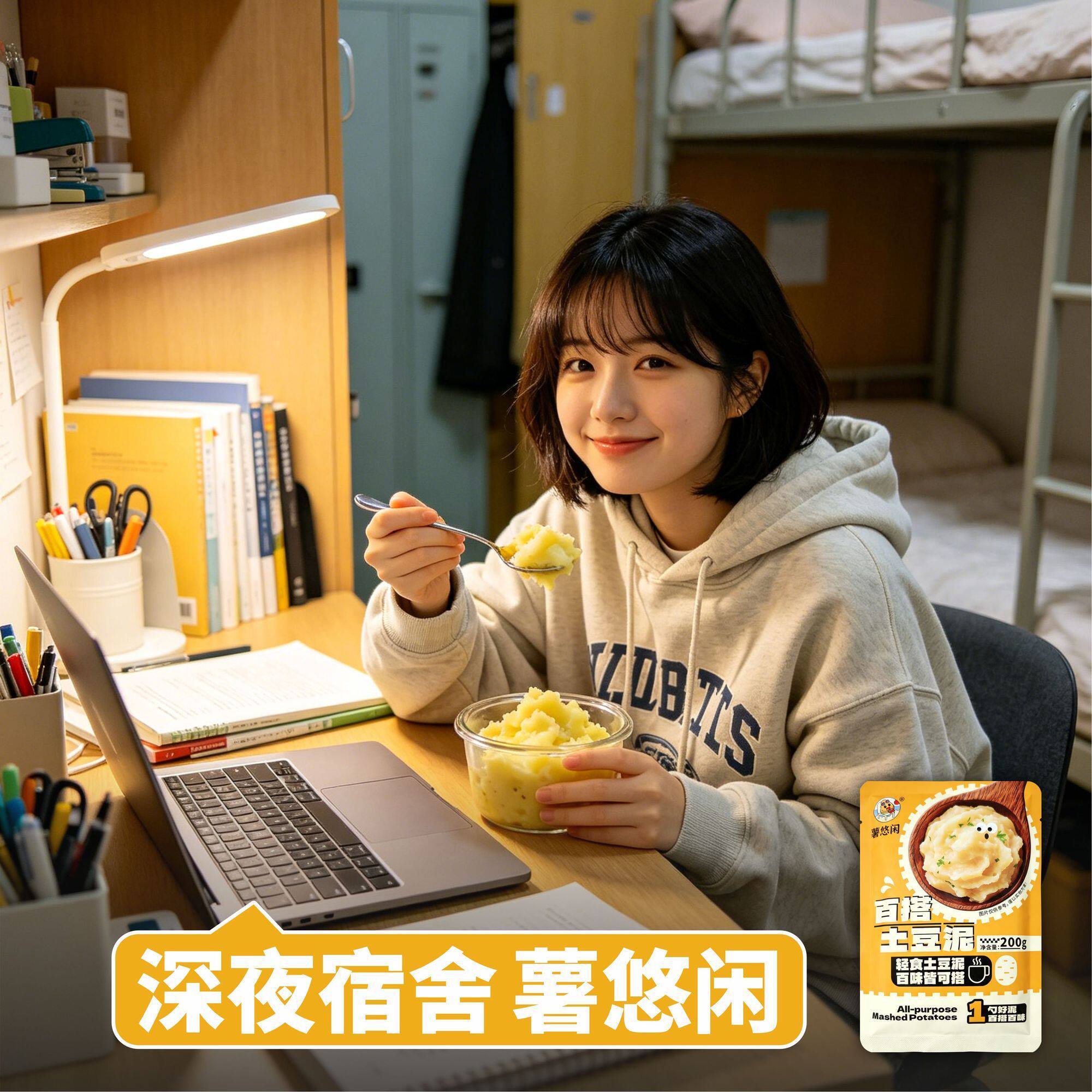 薯悠闲即食土豆泥常温锁鲜袋装低脂代餐方便速食学生宿舍零食